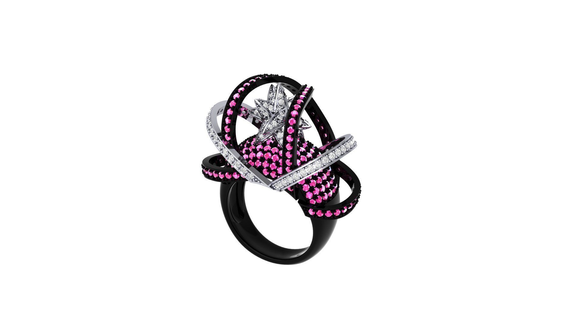 Star Art Deco Ring 3D print model_15
