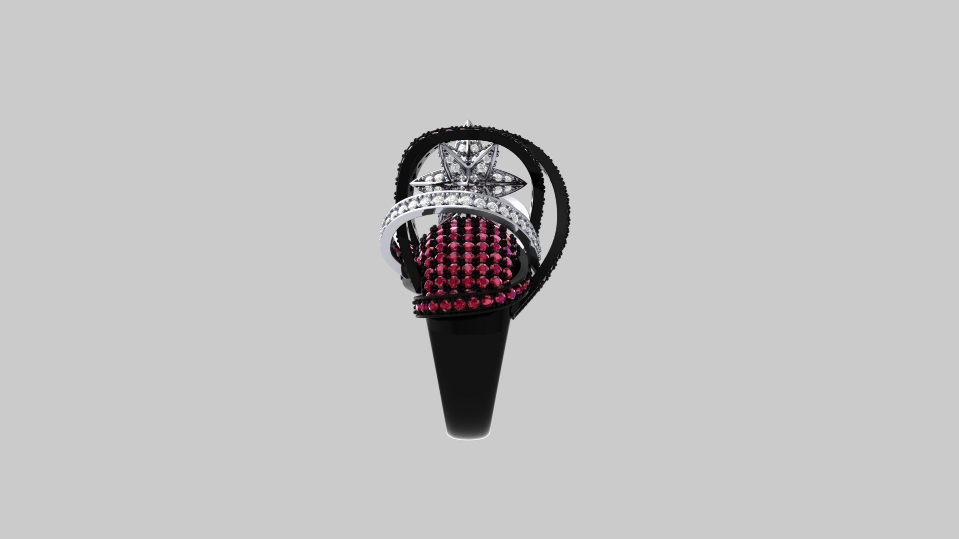 Star Art Deco Ring 3D print model_3