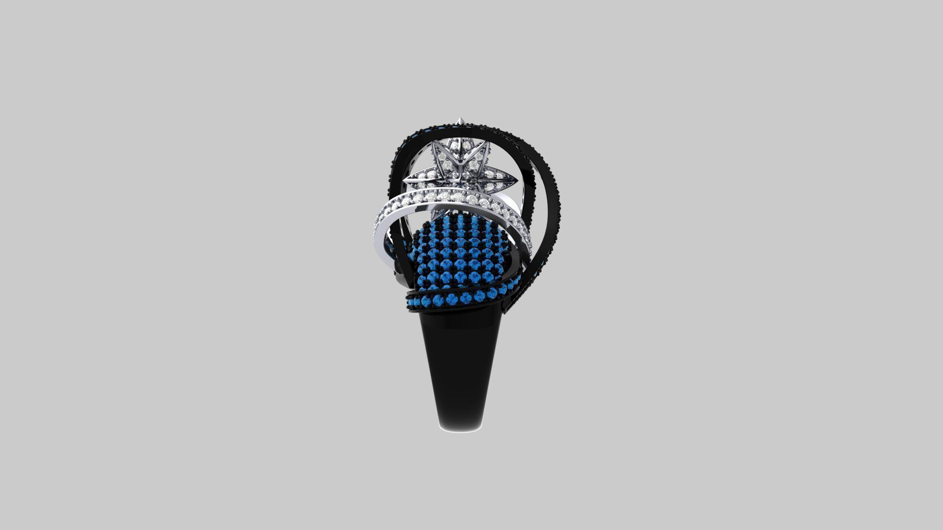 Star Art Deco Ring 3D print model_7