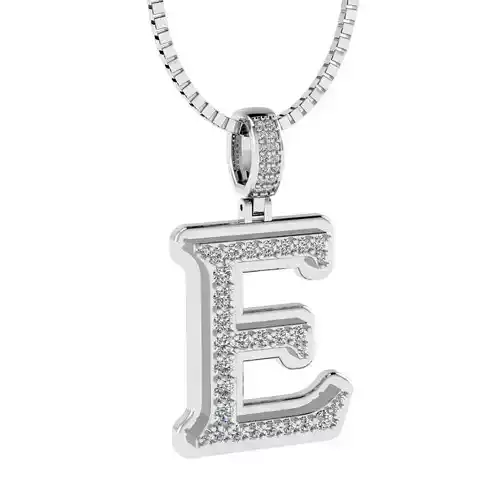 Alphabet Diamond pendant E 3D print model