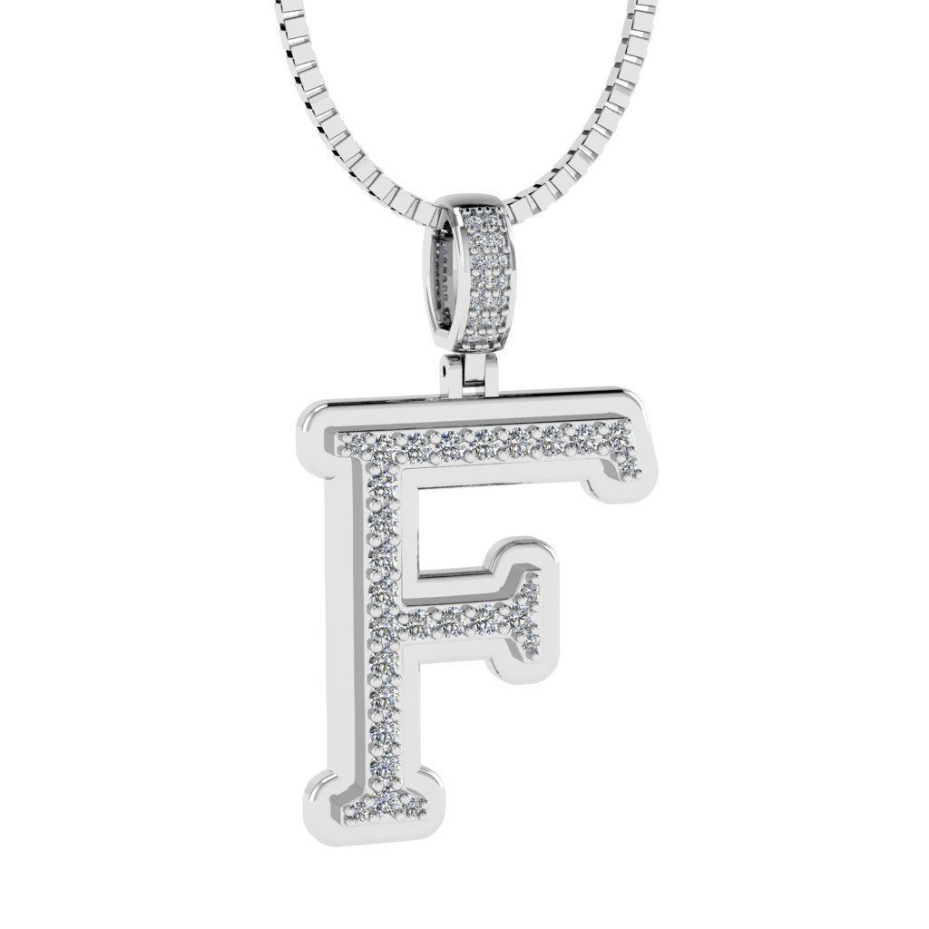 Alphabet Diamond pendant F 3D print model_19