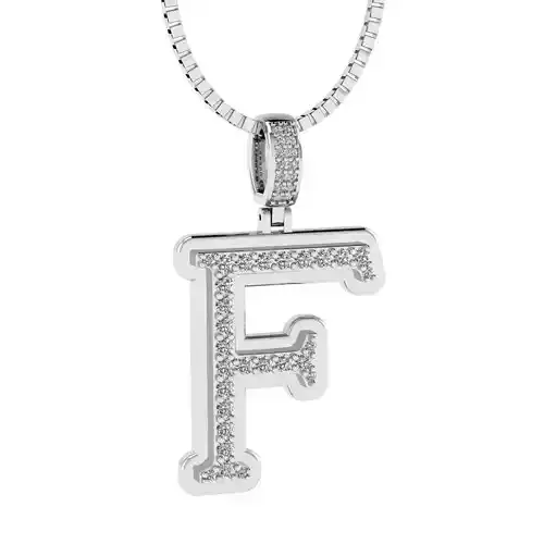 Alphabet Diamond pendant F 3D print model