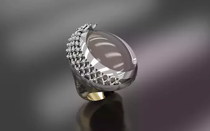 Rose Ring with oval stone