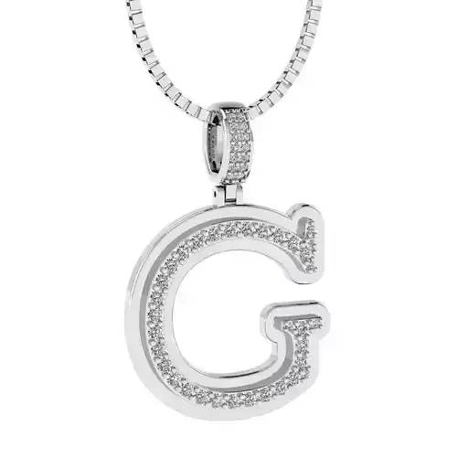 Alphabet Diamond pendant G 3D print model