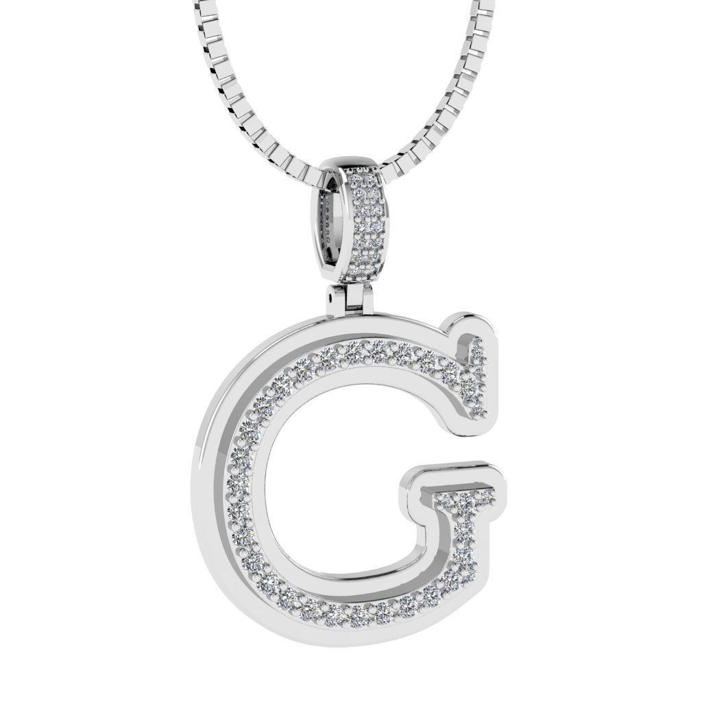 Alphabet Diamond pendant G 3D print model_11
