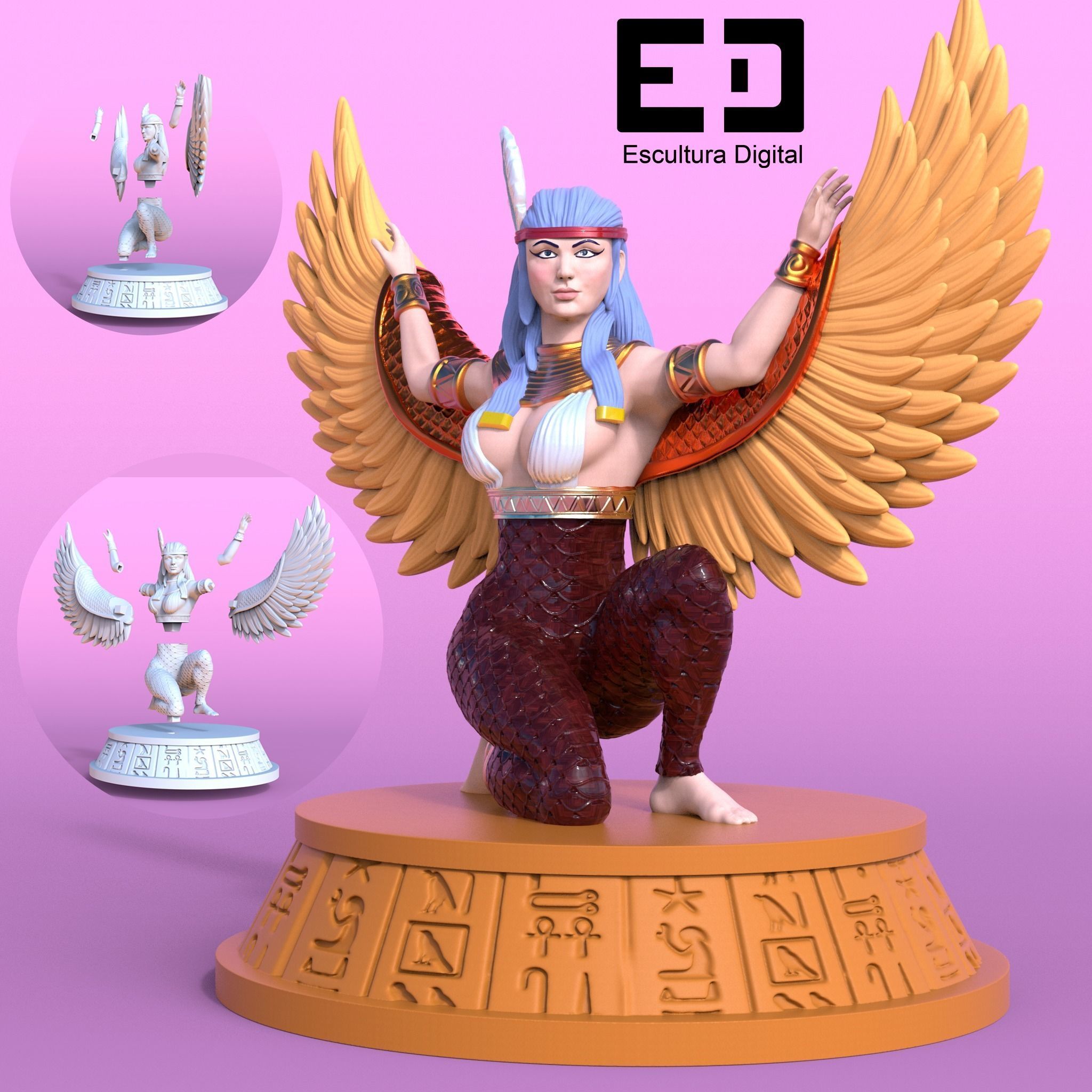 Goddess Maat - Maat diosa egipcia 3D print model_2