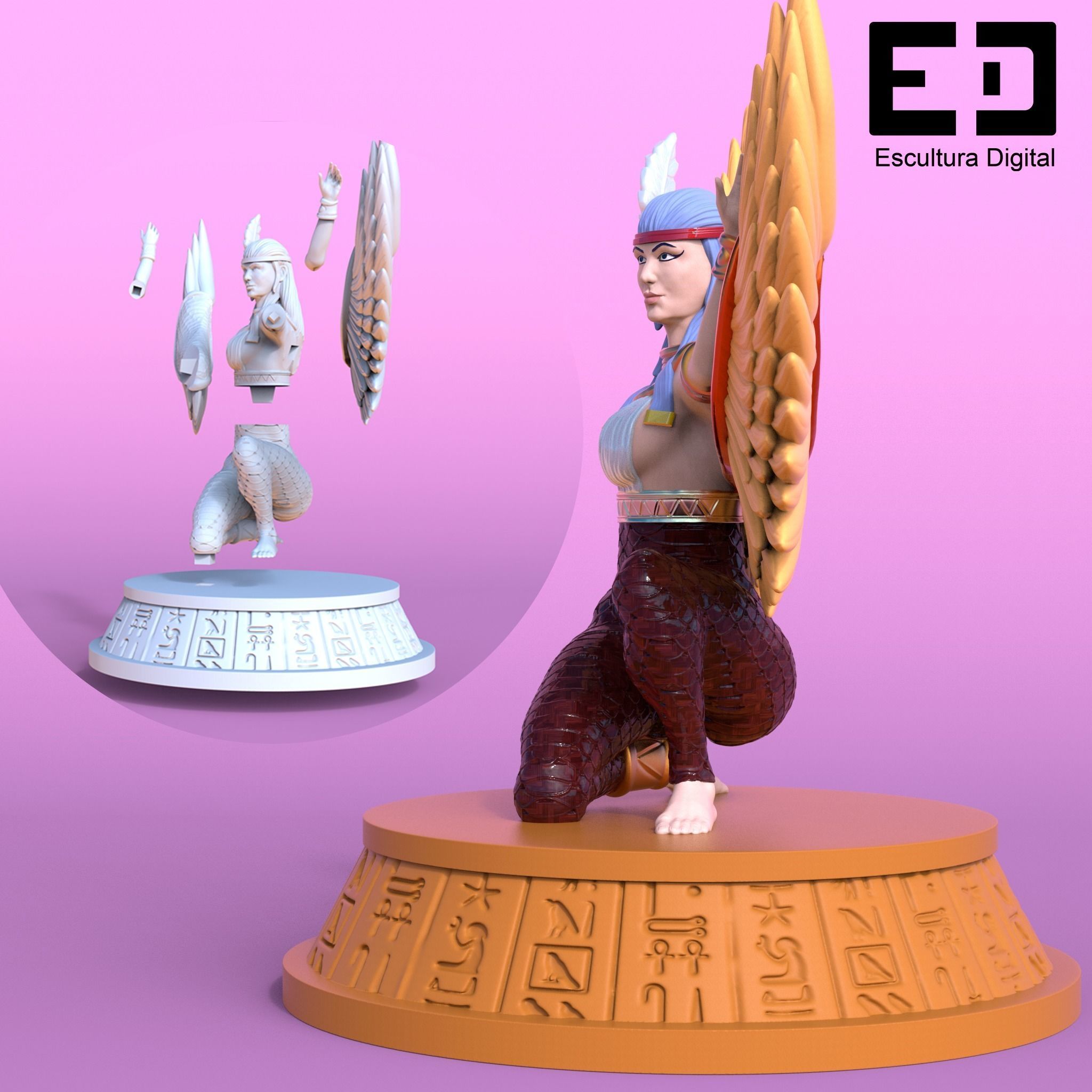 Goddess Maat - Maat diosa egipcia 3D print model_4