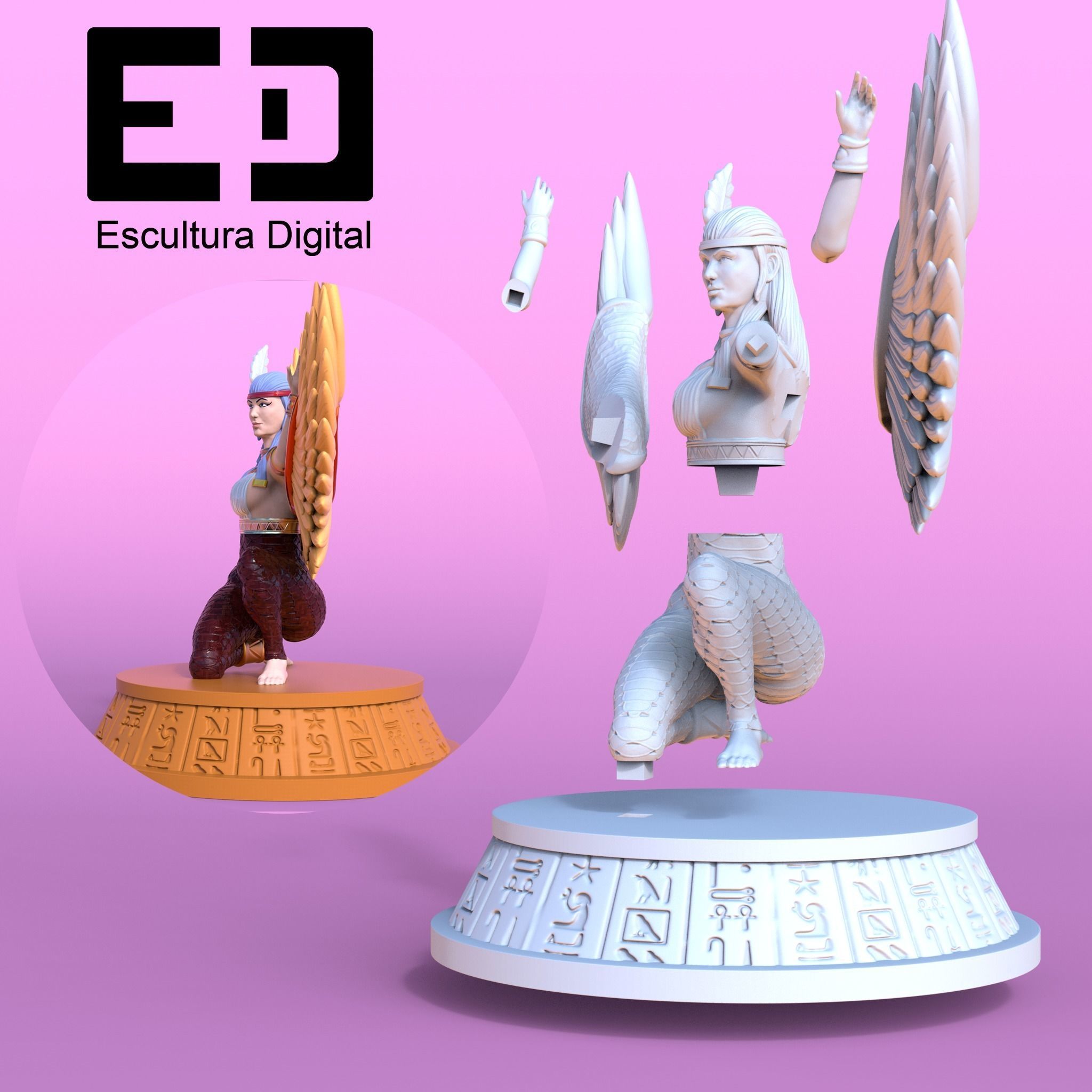 Goddess Maat - Maat diosa egipcia 3D print model_5