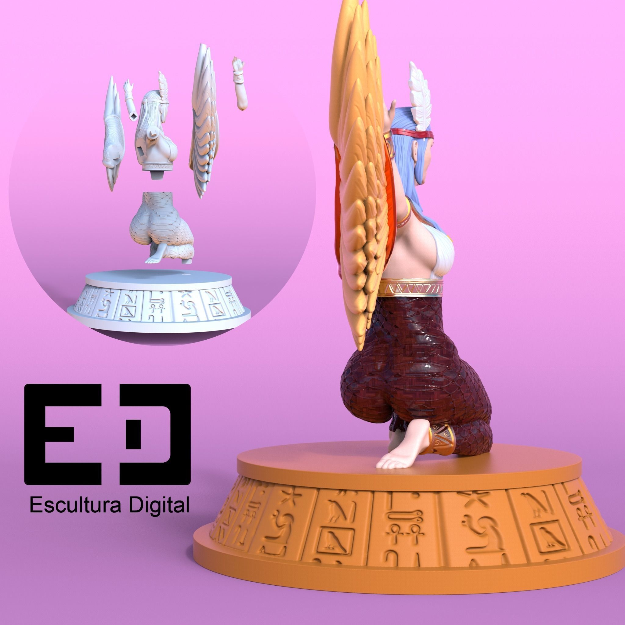 Goddess Maat - Maat diosa egipcia 3D print model_8