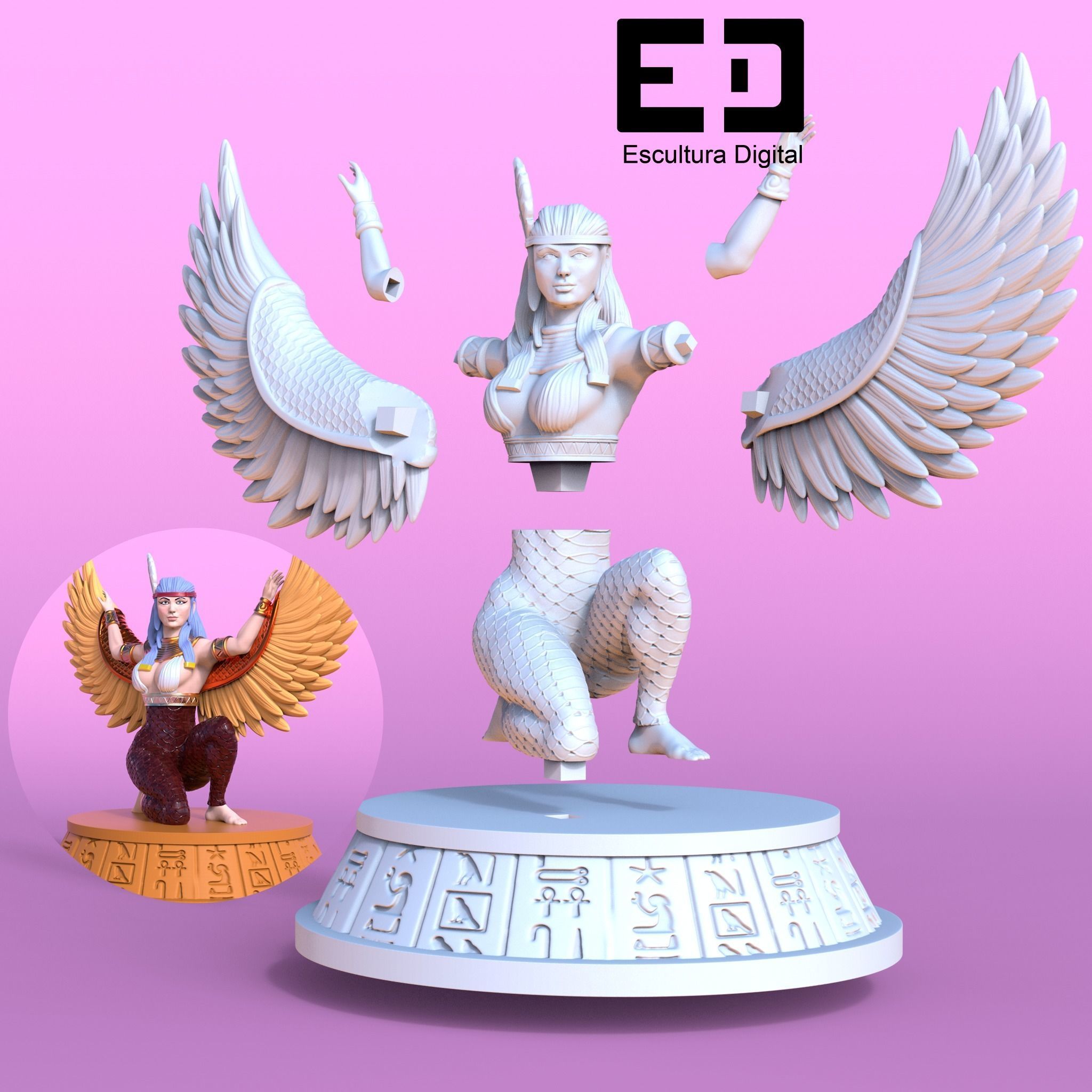 Goddess Maat - Maat diosa egipcia 3D print model_3