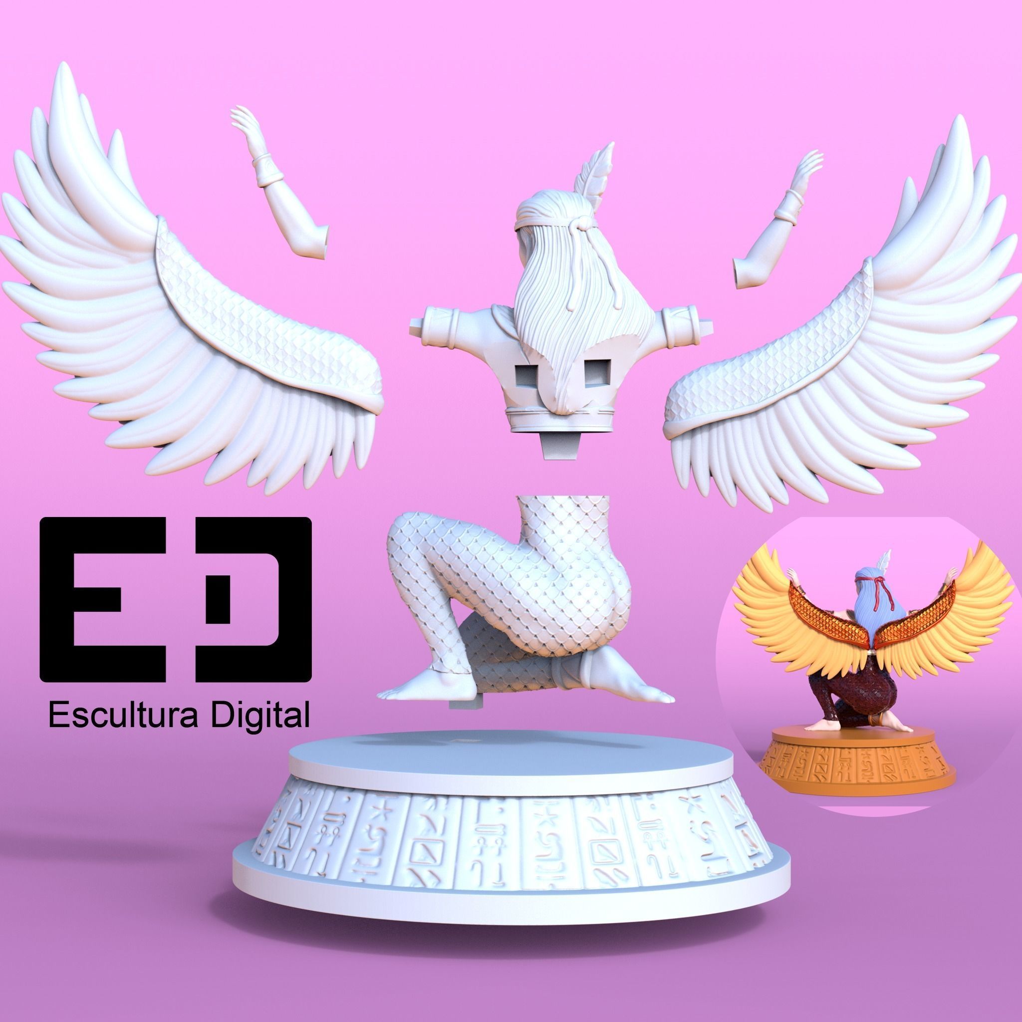 Goddess Maat - Maat diosa egipcia 3D print model_7