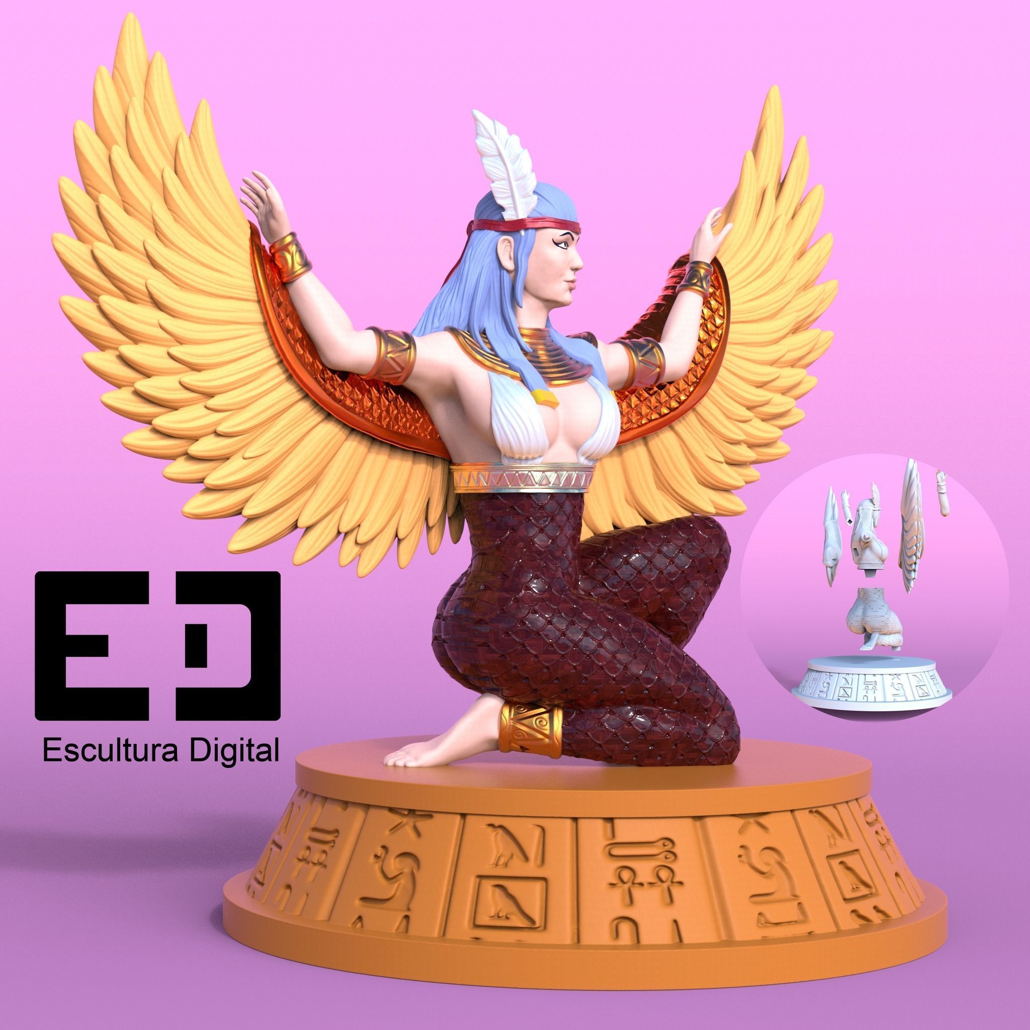 Goddess Maat - Maat diosa egipcia 3D print model_9