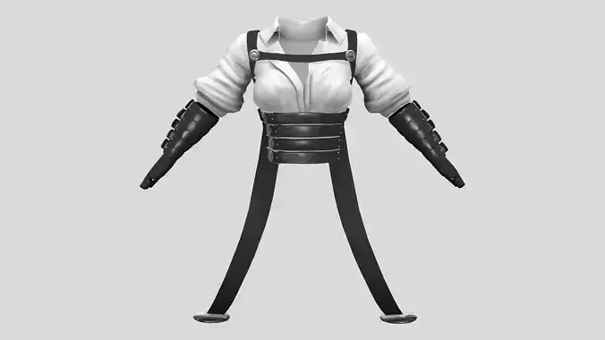 Female Fantasy Warrior White Shirt Top