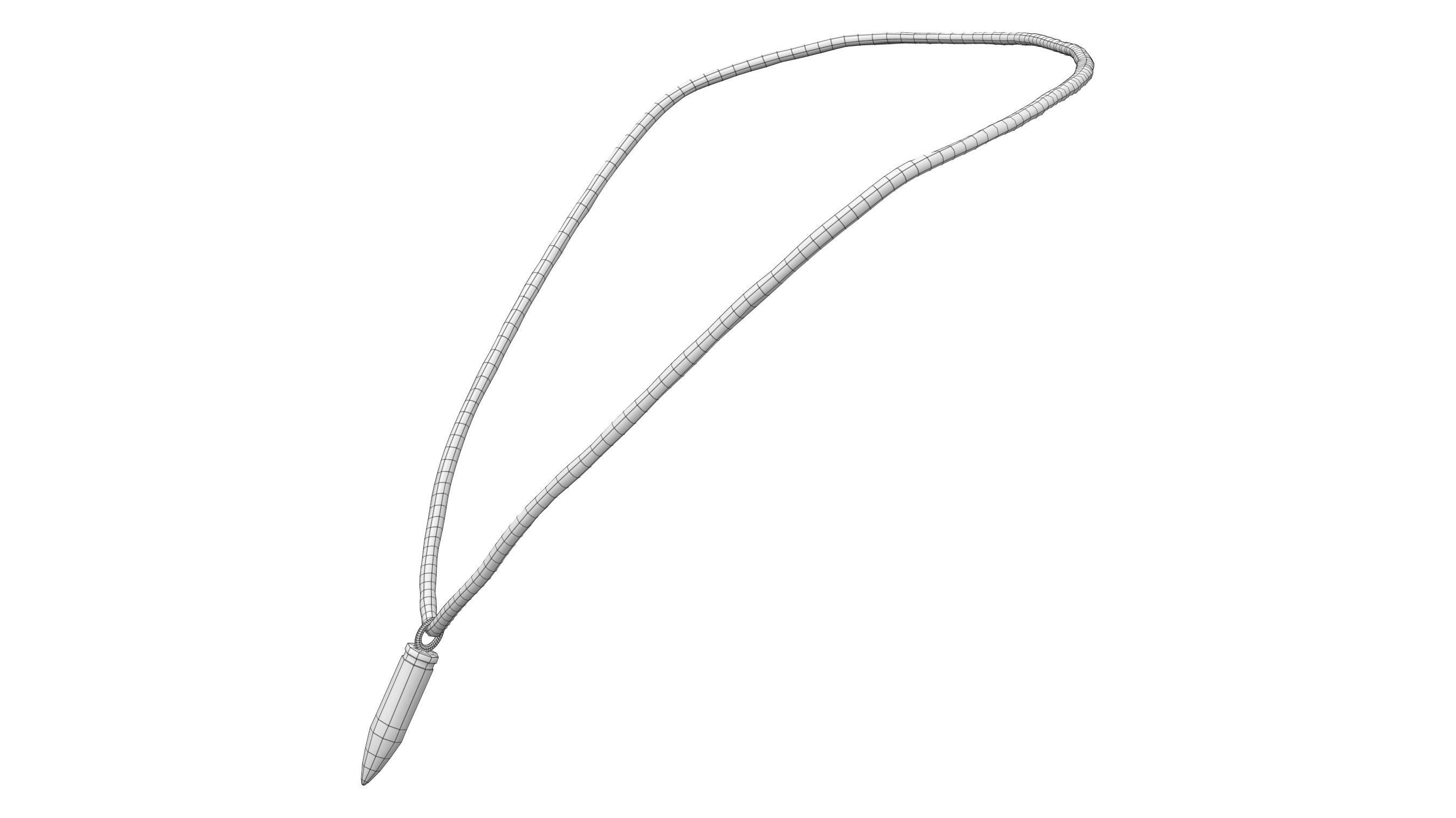 Male Female Bullet Pendant Necklace Low-poly 3D model_5