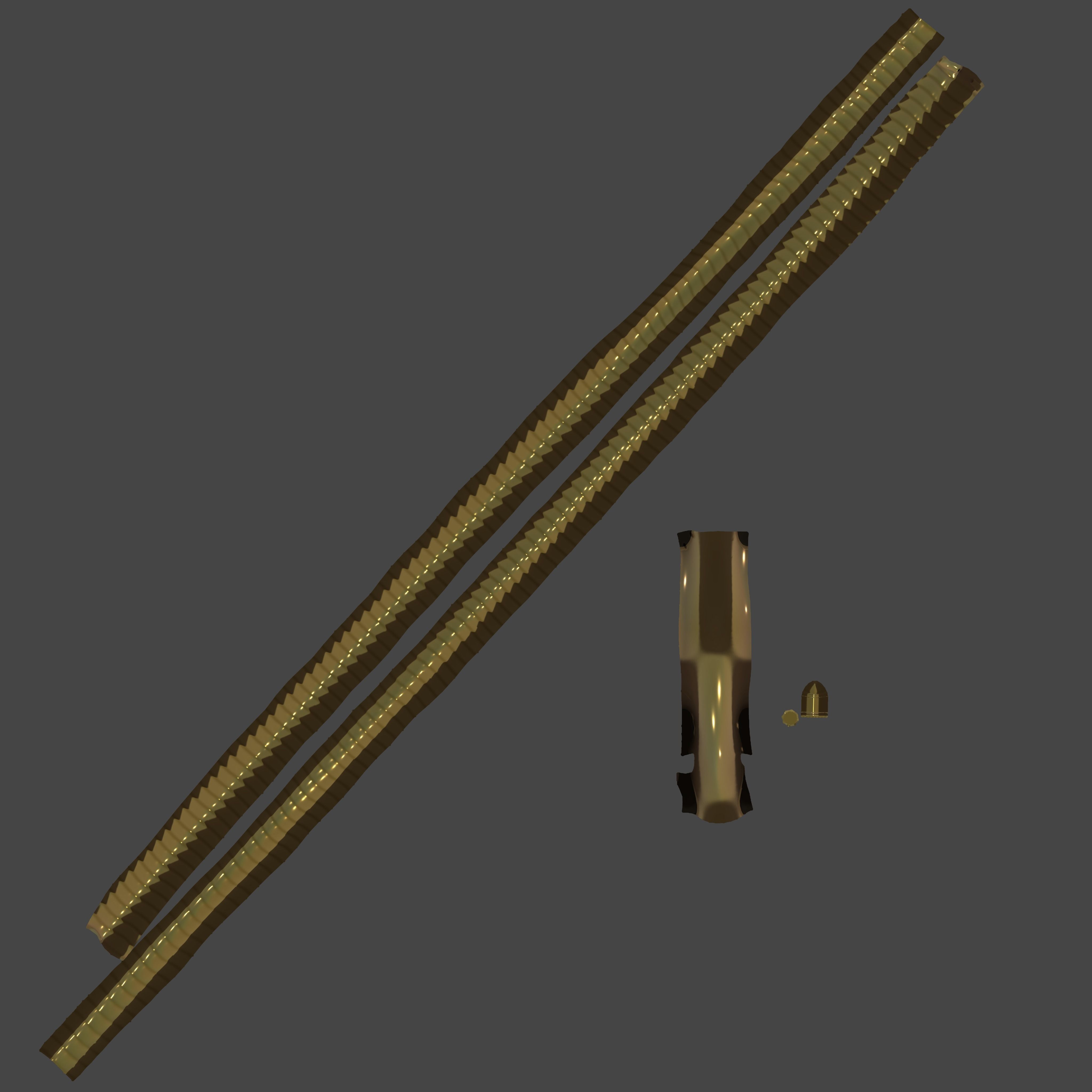 Male Female Bullet Pendant Necklace Low-poly 3D model_7