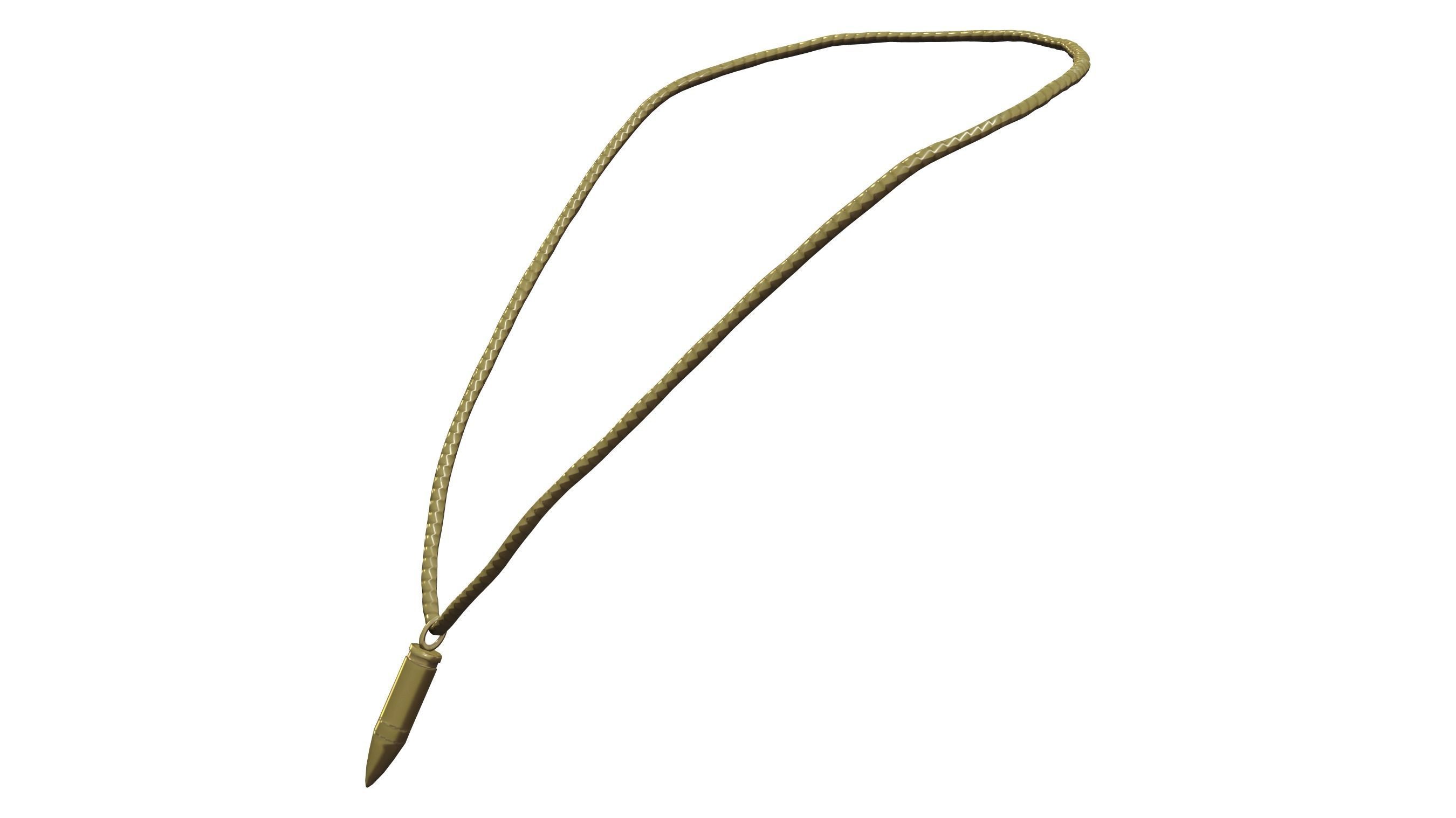 Male Female Bullet Pendant Necklace Low-poly 3D model_2