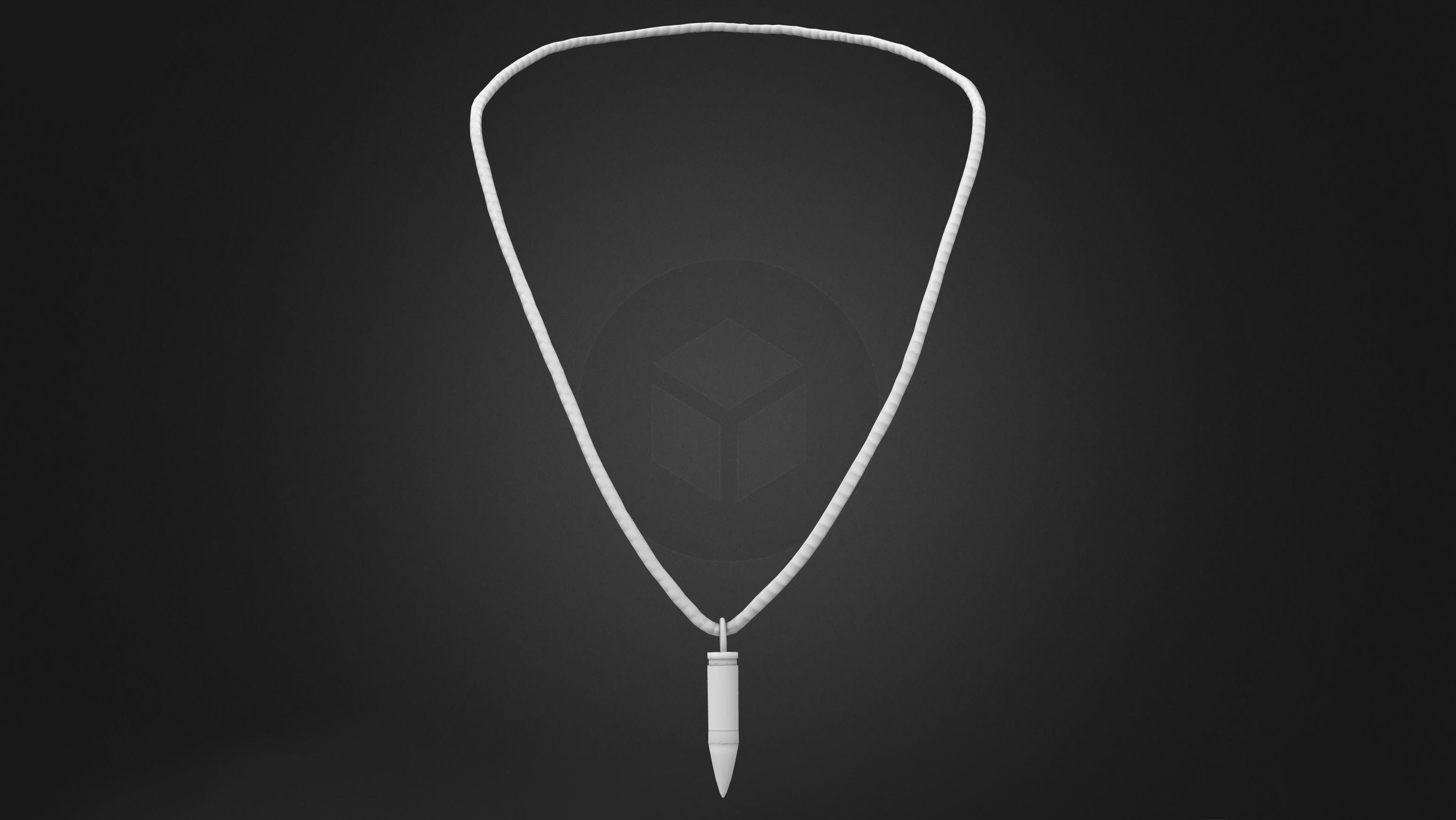 Male Female Bullet Pendant Necklace Low-poly 3D model_6