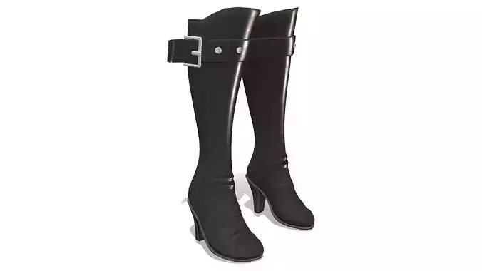 Fantasy Warrior Stylized High Heel Calf Boots