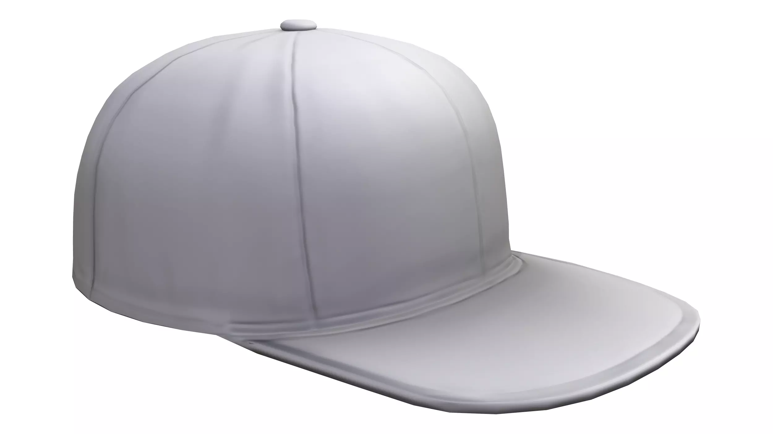 White Sports Cap Low-poly 3D model