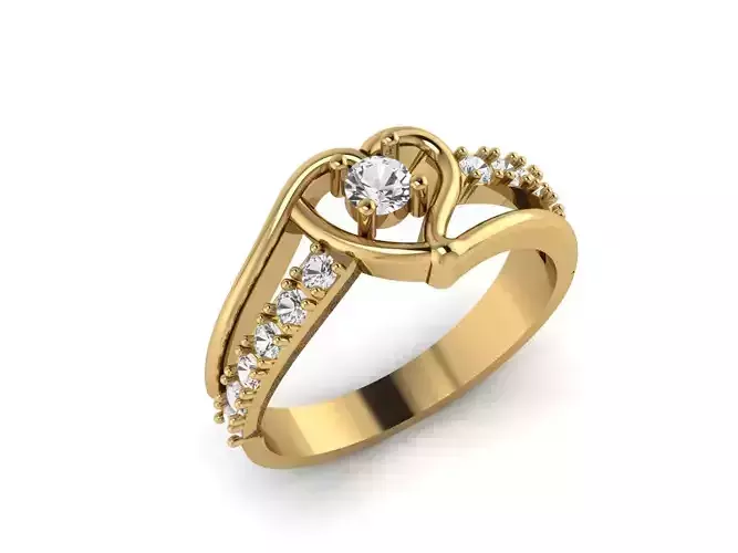 diamond heart style ring 