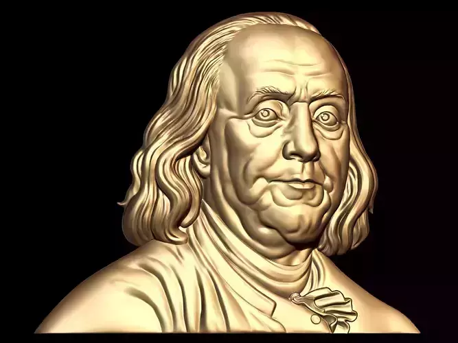 Benjamin Franklin bust bas relief sc06