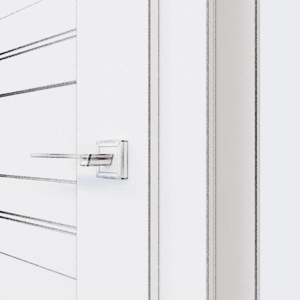 Doors modern set of 4  3D model_7