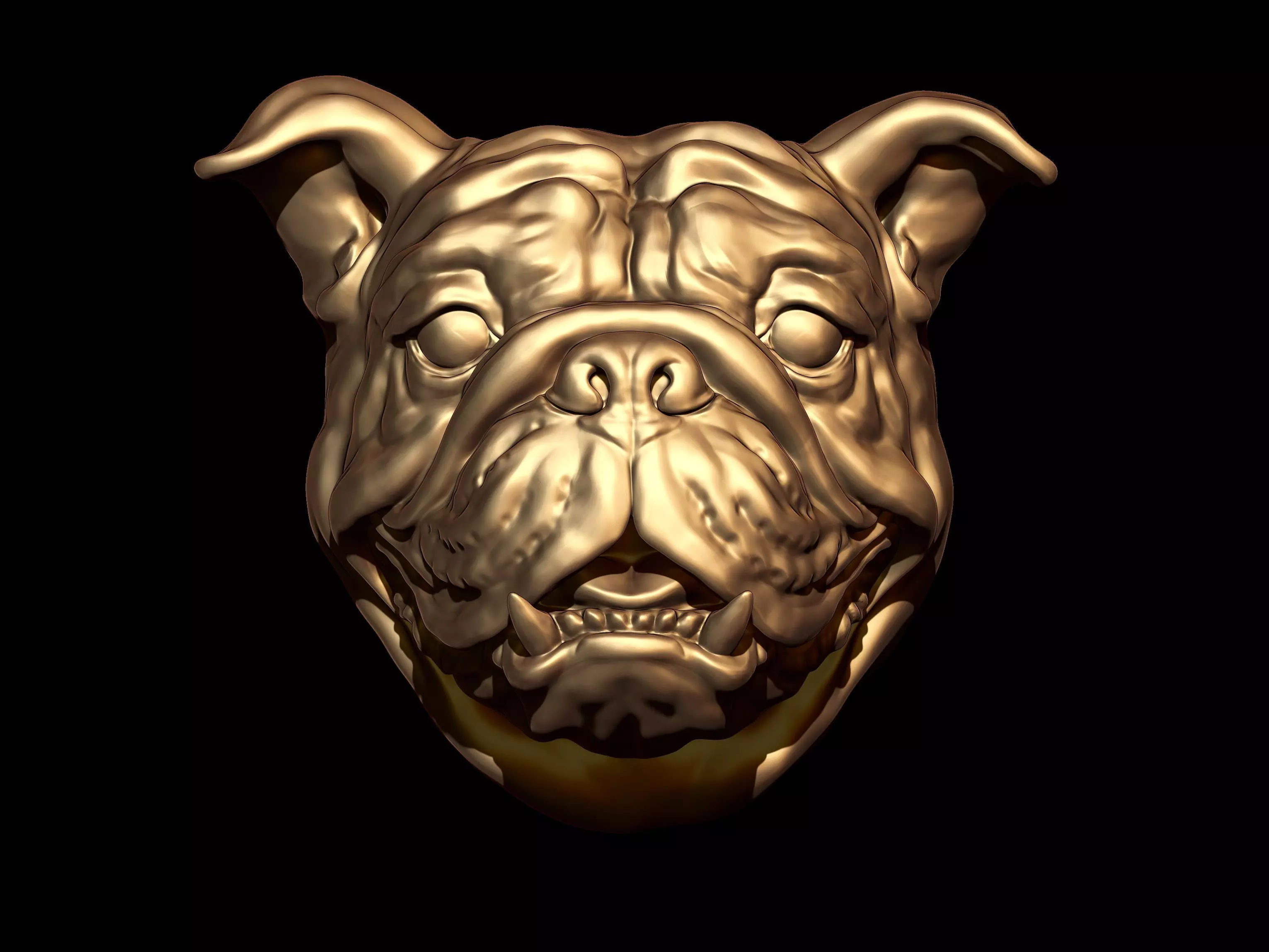 Mops dog face  3D print model_0
