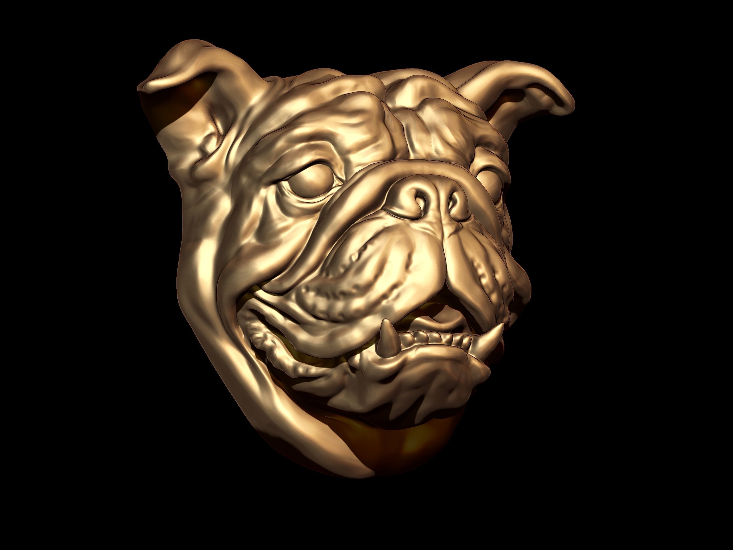 Mops dog face  3D print model_2