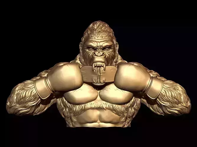 Gorilla bas relief model 
