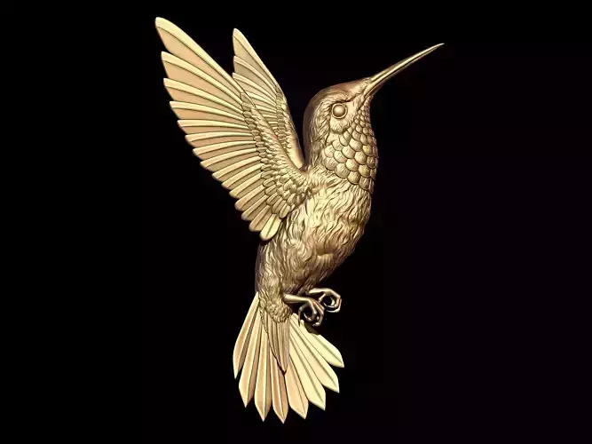 Hummingbird bas relief  3D print model