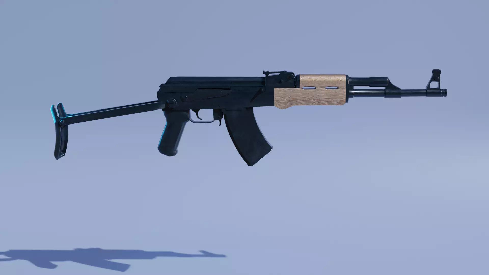 ak47-high poly Low-poly 3D model