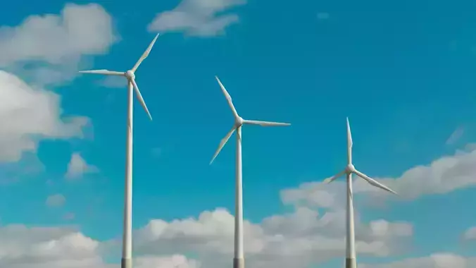 Wind Turbine Low poly  Low-poly 3D model