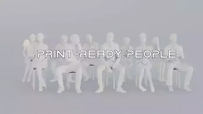 007 CROWDS LOWPOLY TENS SITTING ELEGANT PEOPLE SCANS MAN WOMAN