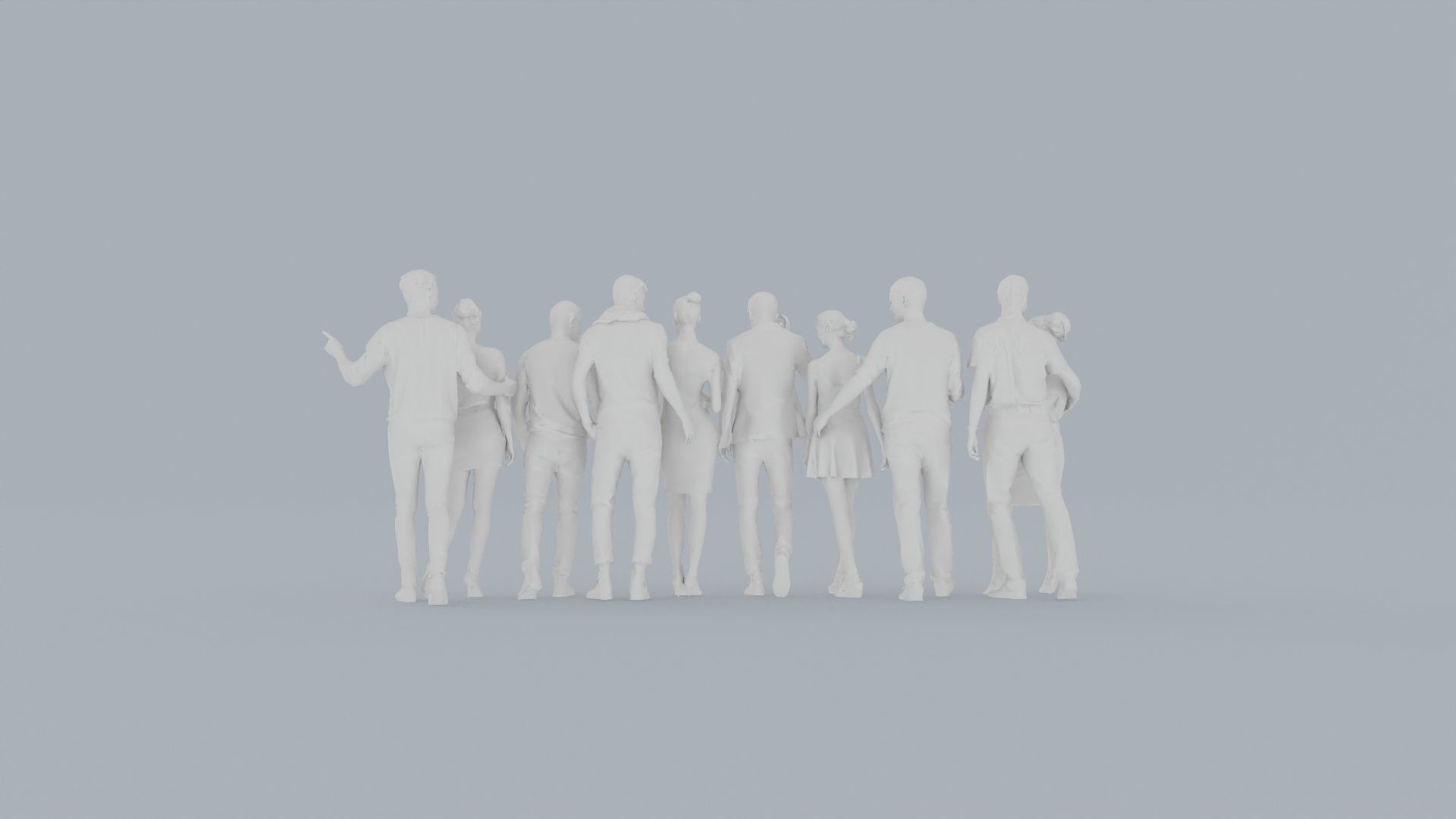 004 LOWPOLY TENS CROWDS CASUAL VOL01 PEOPLE SCANS MAN WOMAN 3D model ...