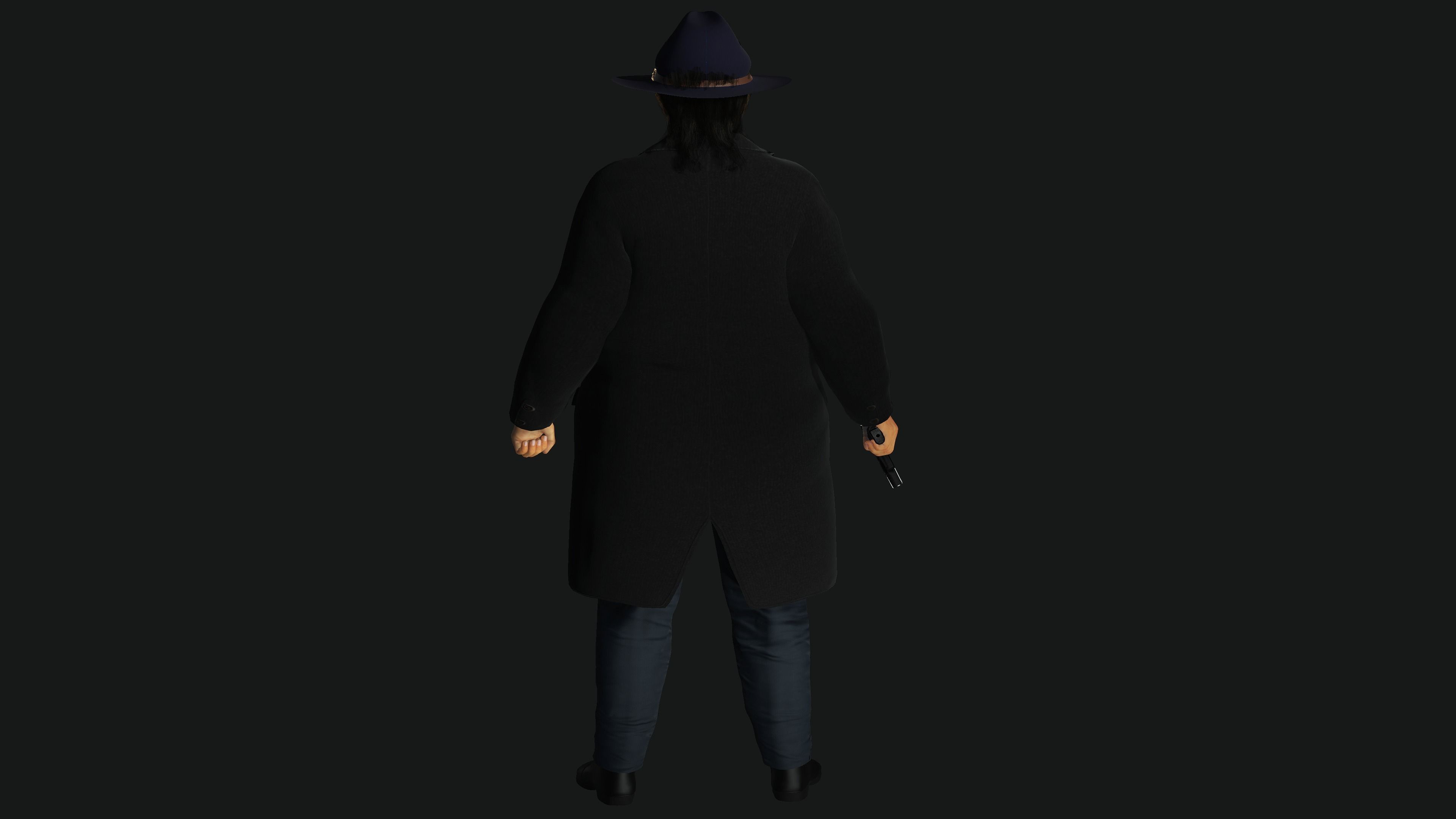 3D REALISTIC HUMAN RIGGED CHARACTER - ASIAN FAT BUSINESSMAN Low-poly 3D model_20