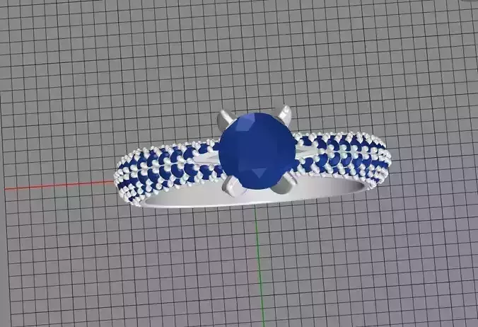 Engagement ring pave 3mm