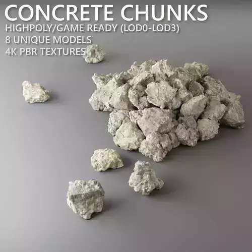 Rubble Trouble - High-Quality 3D Concrete Chunk Set