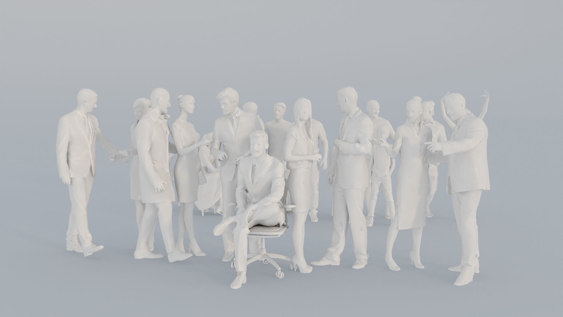21 CROWDS BUS1 SUMMER SITTING PEOPLE SCANS MAN WOMAN 3D print model_2