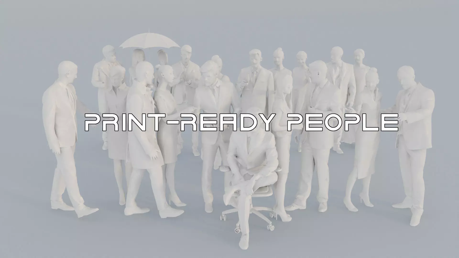 20 CROWDS BUS1 ELE2 SITTING PEOPLE SCANS MAN WOMAN 3D print model_0