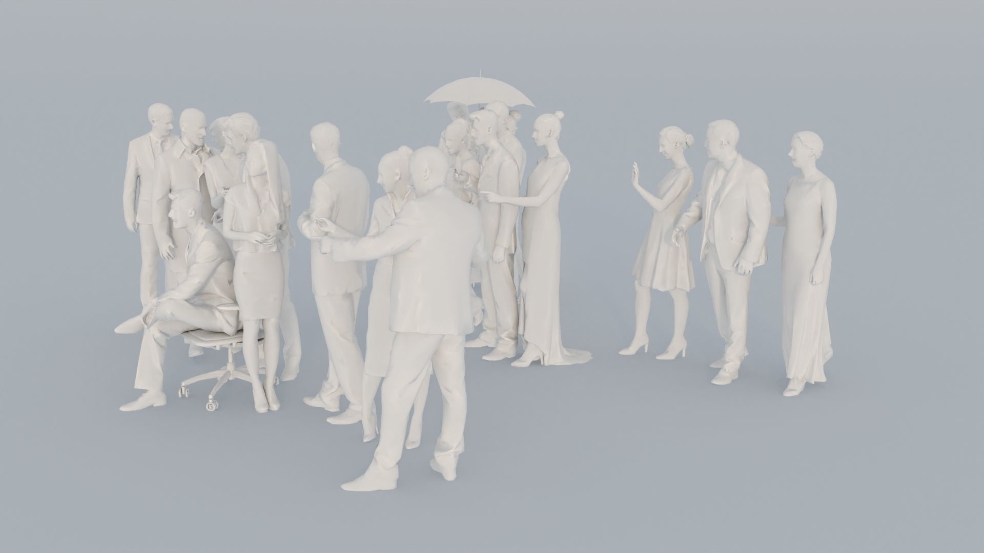 20 CROWDS BUS1 ELE2 SITTING PEOPLE SCANS MAN WOMAN 3D print model_4
