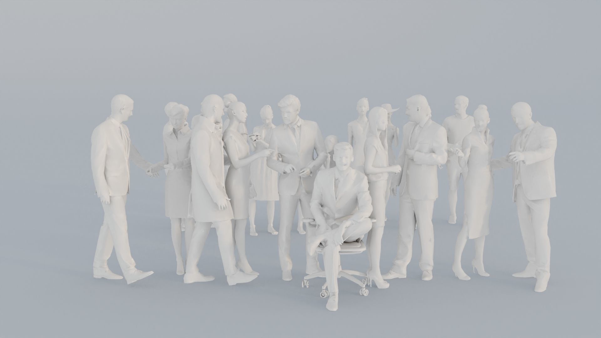 19 CROWDS CASU2 BUS1 SITTING PEOPLE SCANS MAN WOMAN 3D print model_1