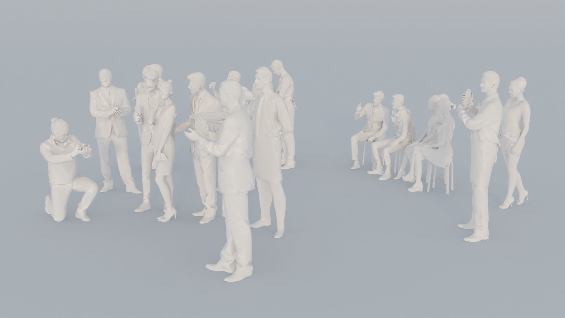 14 CROWDS CASU1 ELE1 SITTING PEOPLE SCANS MAN WOMAN 3D print model_4