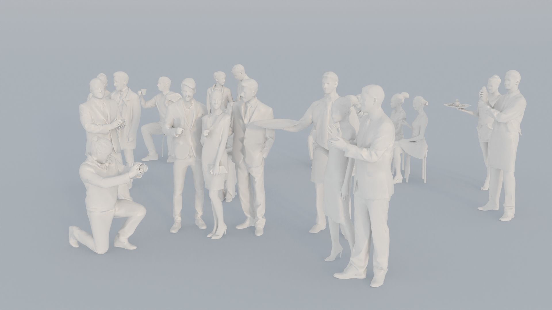 14 CROWDS CASU1 ELE1 SITTING PEOPLE SCANS MAN WOMAN 3D print model_3