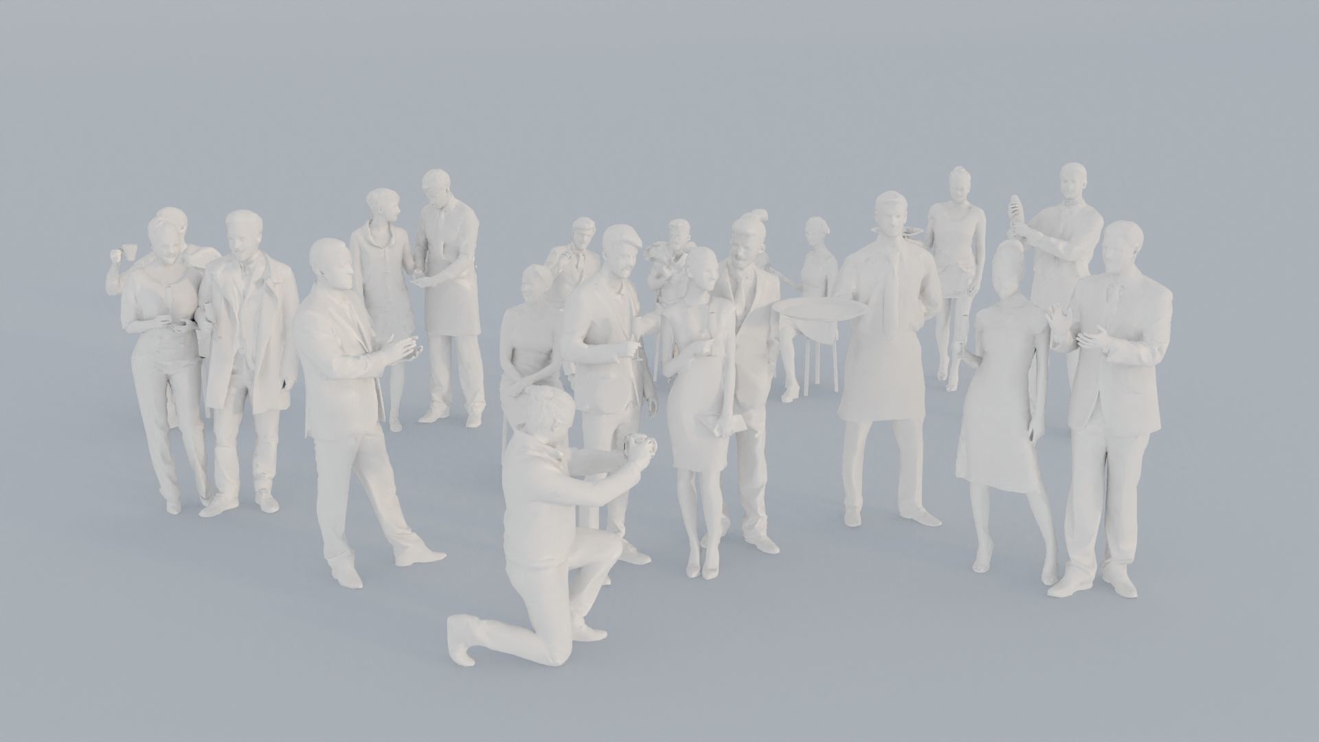 14 CROWDS CASU1 ELE1 SITTING PEOPLE SCANS MAN WOMAN 3D print model_1