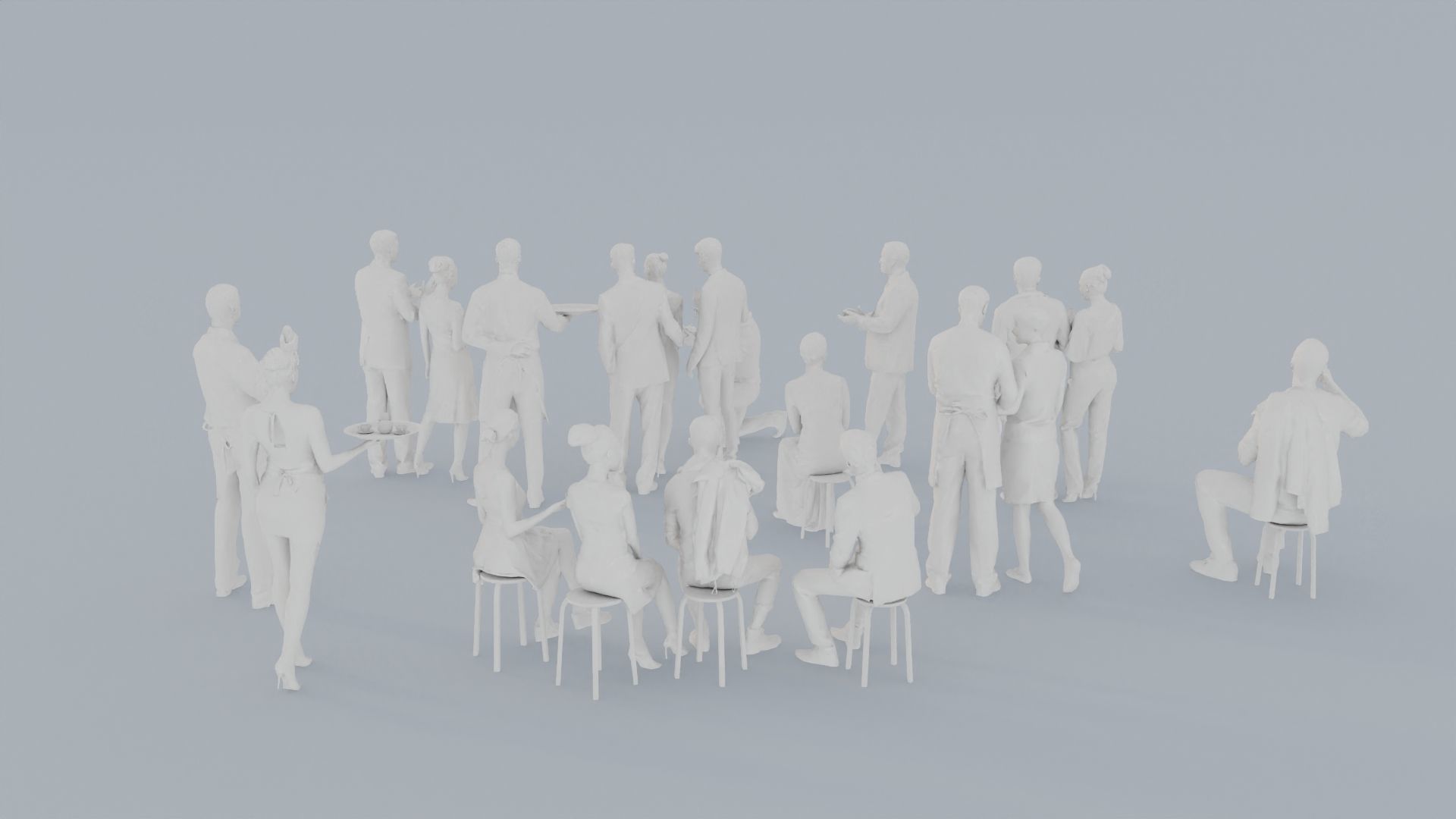 14 CROWDS CASU1 ELE1 SITTING PEOPLE SCANS MAN WOMAN 3D print model_8
