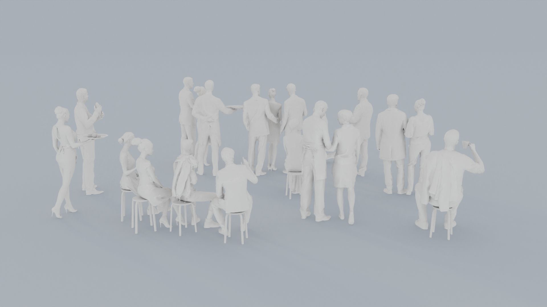 14 CROWDS CASU1 ELE1 SITTING PEOPLE SCANS MAN WOMAN 3D print model_9