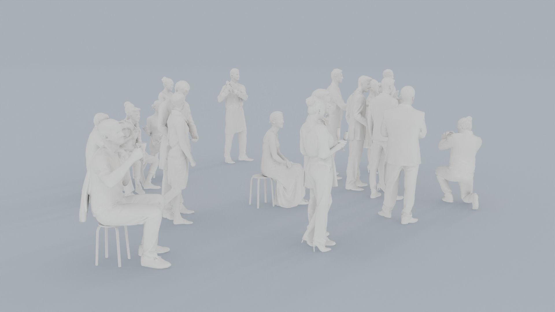 14 CROWDS CASU1 ELE1 SITTING PEOPLE SCANS MAN WOMAN 3D print model_12