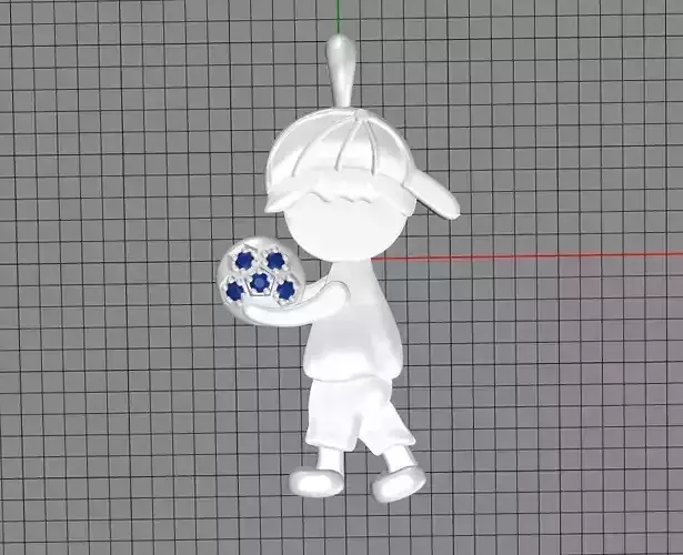 Boy with ball pendant