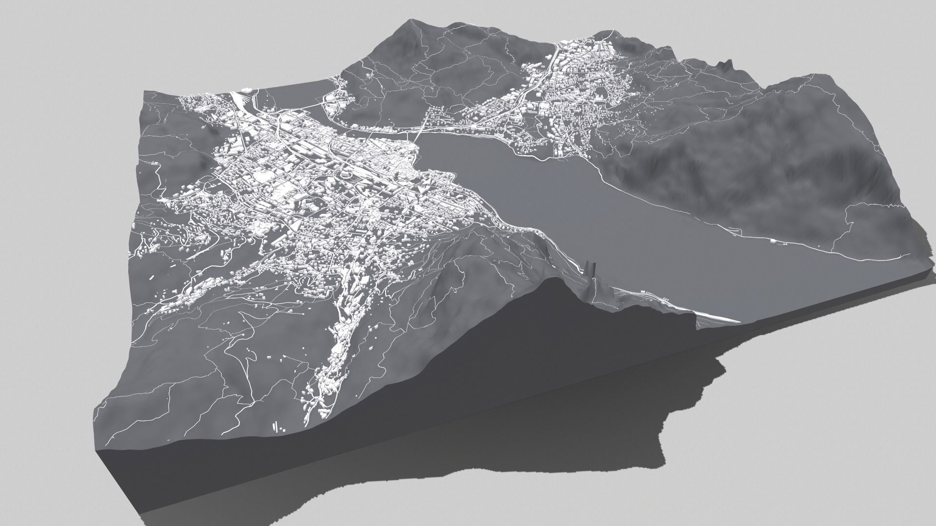 Cityscape Lecco and Valmadrera Italy 3D model_2