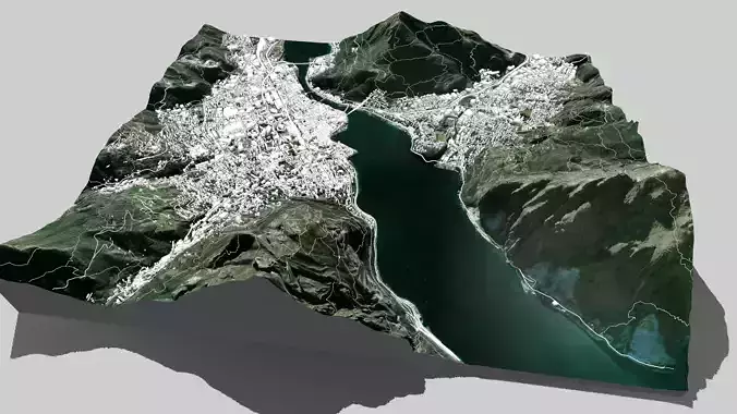 Cityscape Lecco and Valmadrera Italy 3D model